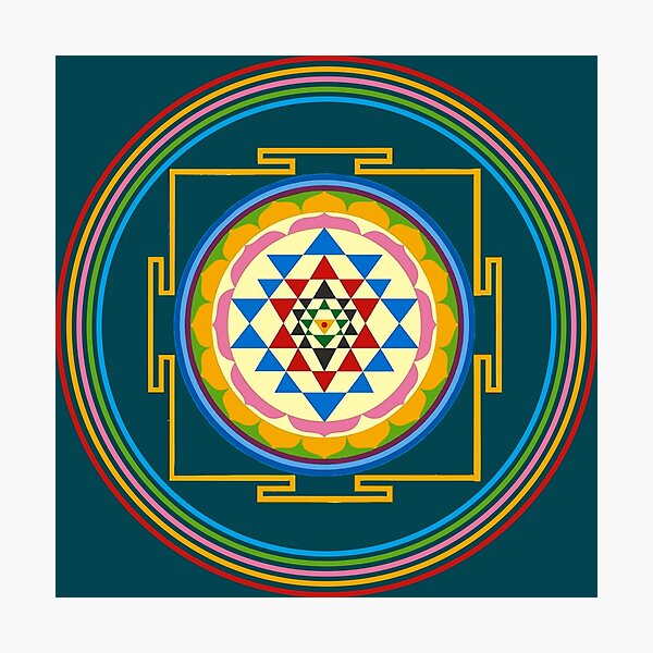 SRI YANTRA DEEP PEACOCK Photographic Print