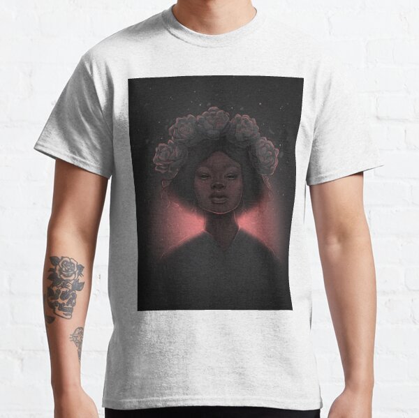 Empowered - Strong Powerful Black Woman with a Flower Crown - Digital Illustration by MadliArt Classic T-Shirt