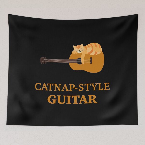 Item preview, Catnap on Acoustic Guitar | Orange Tabby Cat | Custom Gift designed and sold by Fluffy-Vectors.