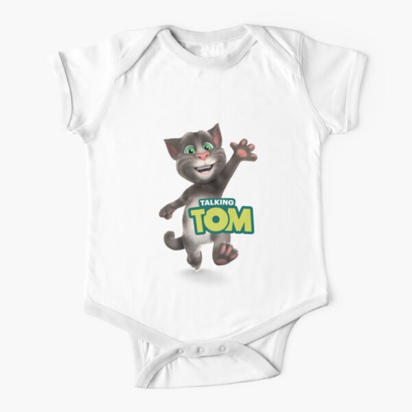 My Talking Tom Cartoon Net flex Kid T-shirt & Mask and Sticker Short Sleeve Baby One-Piece