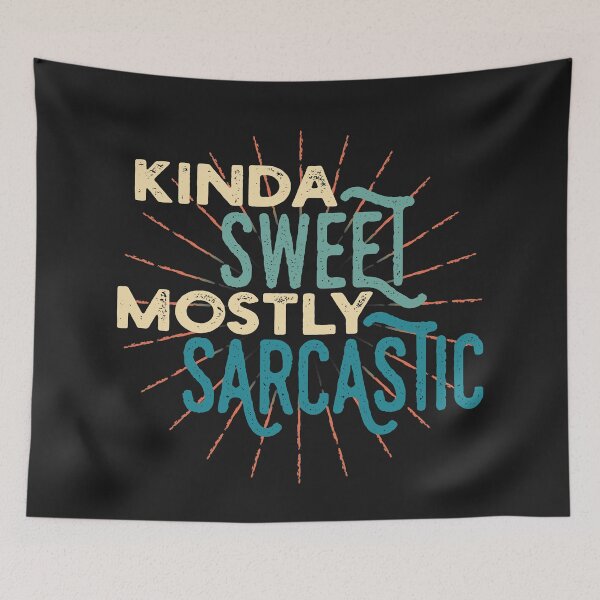 Item preview, Kinda Sweet Mostly Sarcastic Funny Saying Vintage Retro style  designed and sold by ShyOwlet.