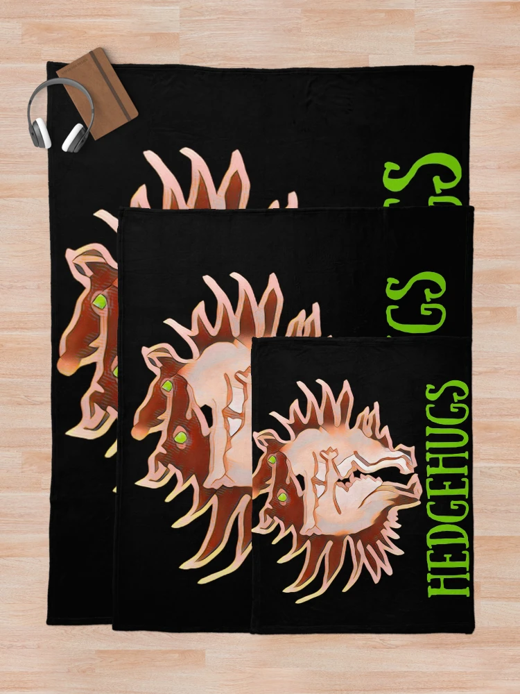 Thumbnail 5 of 6, Throw Blanket, Hedgehugs Cute Color designed and sold by DesignsofNote.