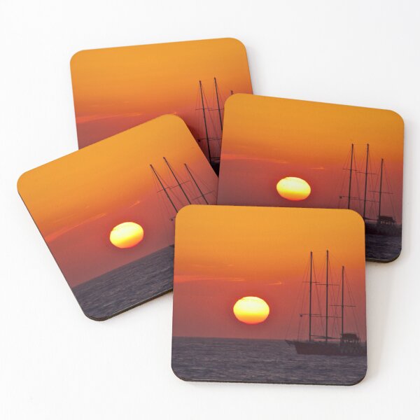 Item preview, Mástiles en una puesta de sol de Oia designed and sold by Jeremy Hayden.