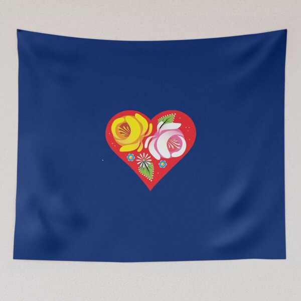 Artikelvorschau, Liebe Kanal Narrowboat Art Rosen Herz blauen Hintergrund entworfen und verkauft von Running-Duck.