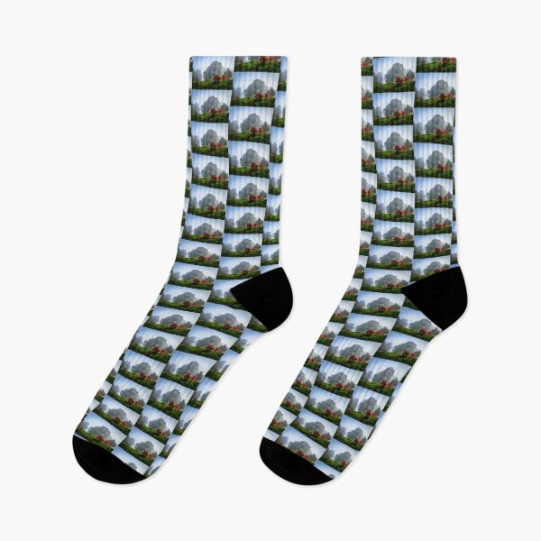 Item preview, Early in the morning, red flowers wake up in the Irish misty forest designed and sold by AlbertMi.