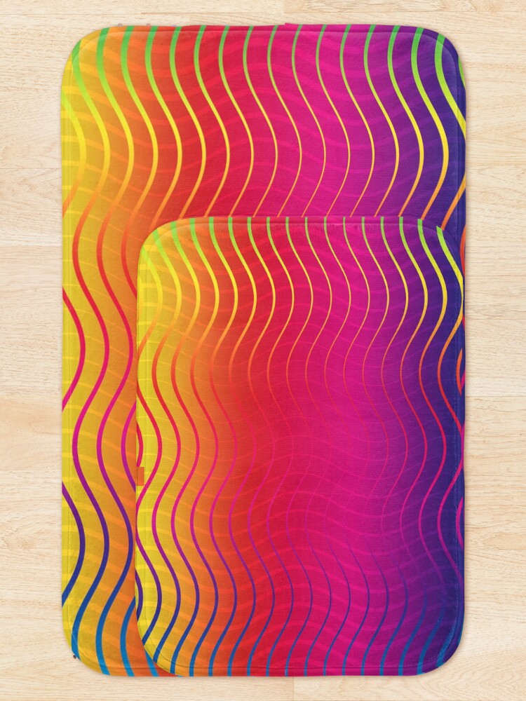 Alternate view of Rippled Rainbow Waves Bath Mat