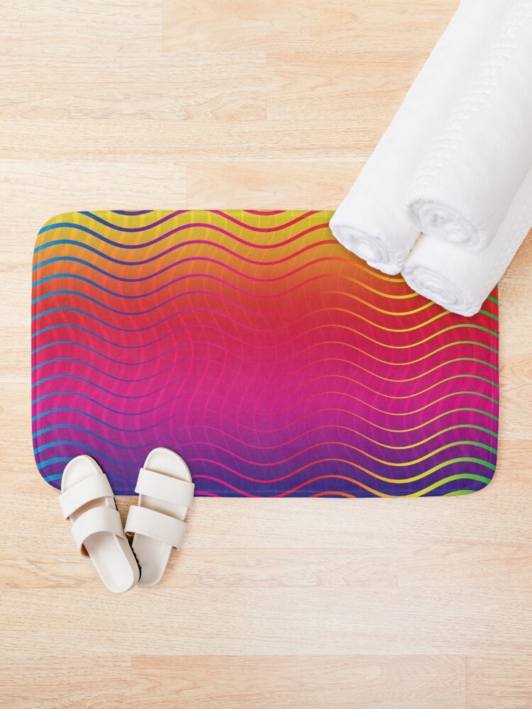 Alternate view of Rippled Rainbow Waves Bath Mat