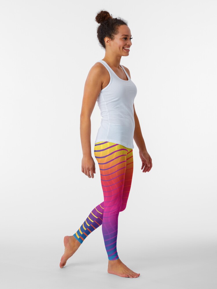 Alternate view of Rippled Rainbow Waves Leggings