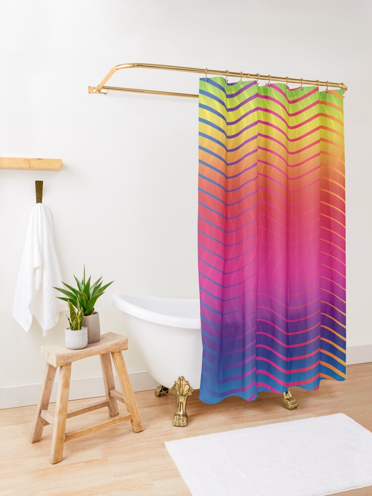 Alternate view of Rippled Rainbow Waves Shower Curtain