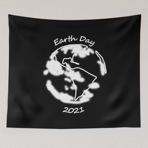 Item preview, White Planet Earth Day 2021 Monochrome designed and sold by ellenhenry.