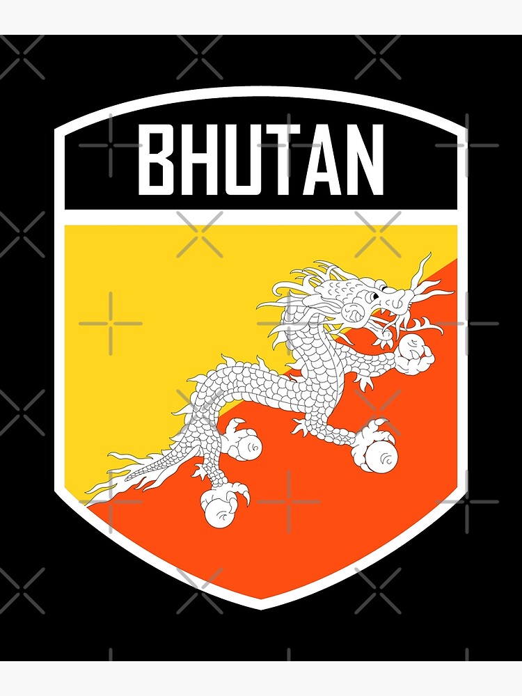 Bhutan Flag Emblem Poster For Sale By T Warrior Redbubble