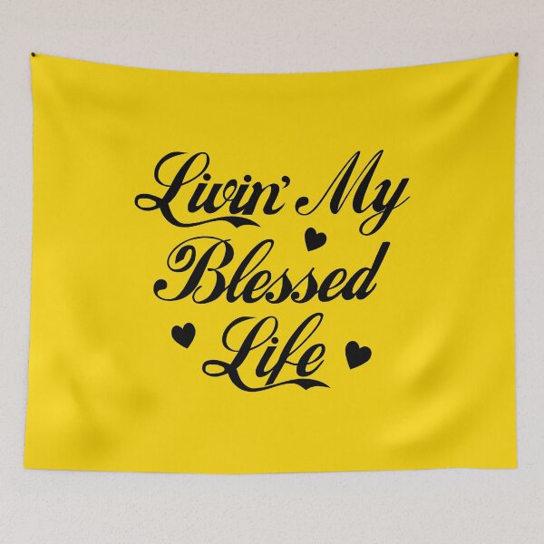 Item preview, Livin' My Blessed Life, Positive Inspirational Heart Graphic designed and sold by 4wordsmovement.
