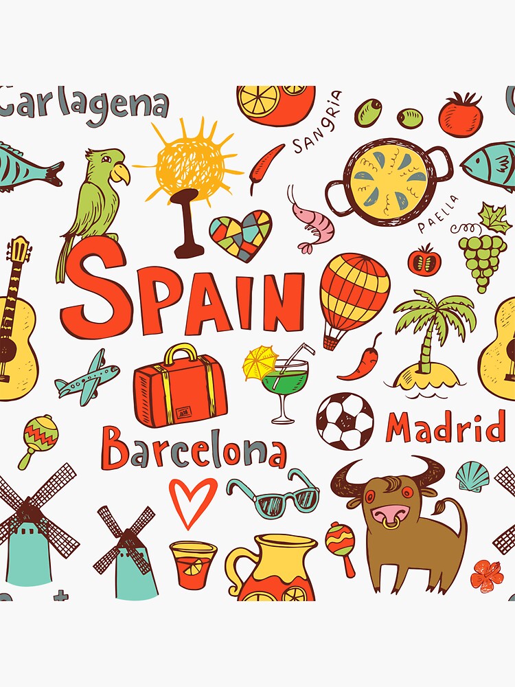 Spain Travel stickers - Barcelona - Madrid - Digital stickers for