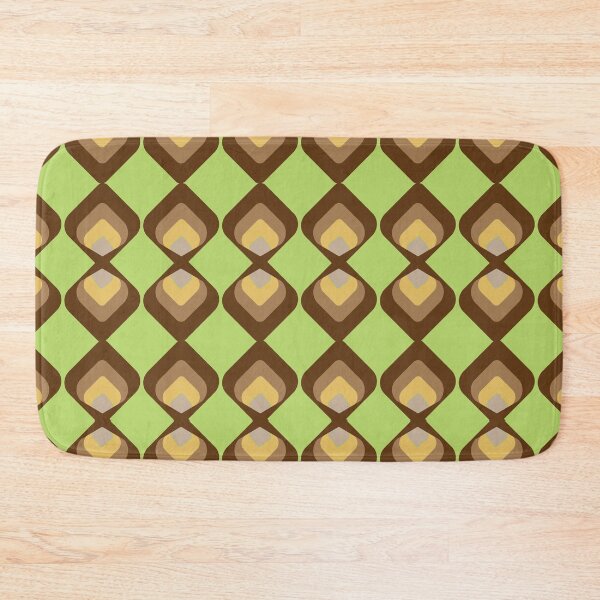 Item preview, Retro graphic geometric pattern brown green designed and sold by Breurs.