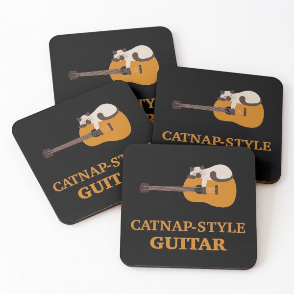 Item preview, Catnap on Acoustic Guitar | Siamese Cat | Guitarist designed and sold by Fluffy-Vectors.
