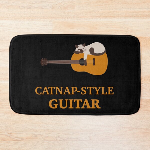 Item preview, Catnap on Acoustic Guitar | Siamese Cat | Guitarist designed and sold by Fluffy-Vectors.