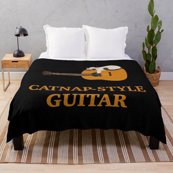 Item preview, Catnap on Acoustic Guitar | Siamese Cat | Guitarist designed and sold by Fluffy-Vectors.