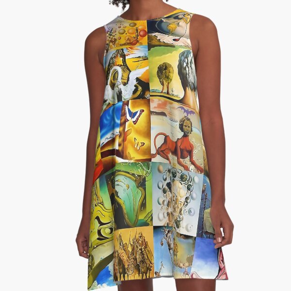 A Collage Of Salvador Dali A-Line Dress