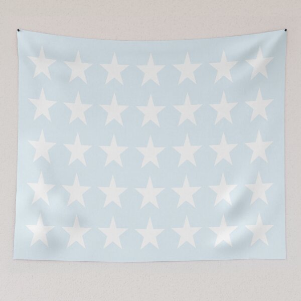 Item preview, Medium WHITE STARS on PALE BLUE  designed and sold by RachelMacht.