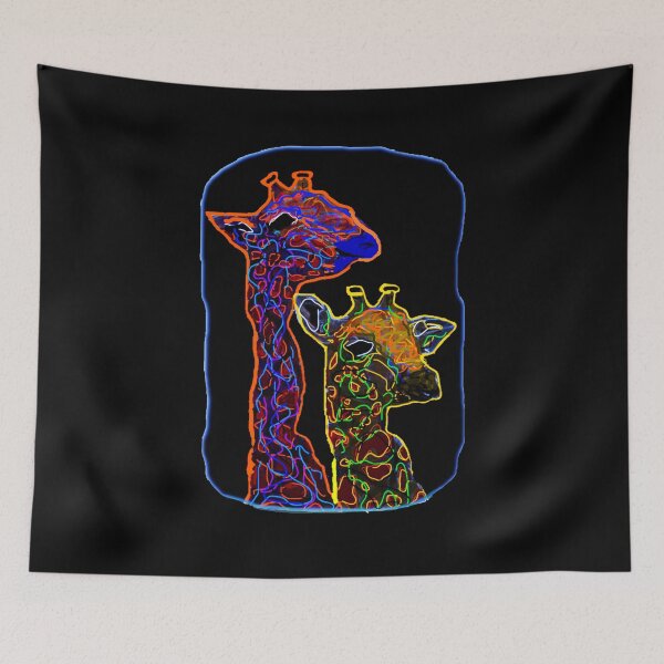 Item preview, NEON GIRAFFE COUPLE designed and sold by THE AMERICAN TEEVANGELIST.