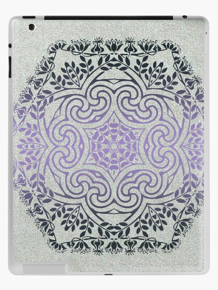 Funda y vinilo para iPad «Patrón de flor negra y violeta» de MicTraumstein  | Redbubble