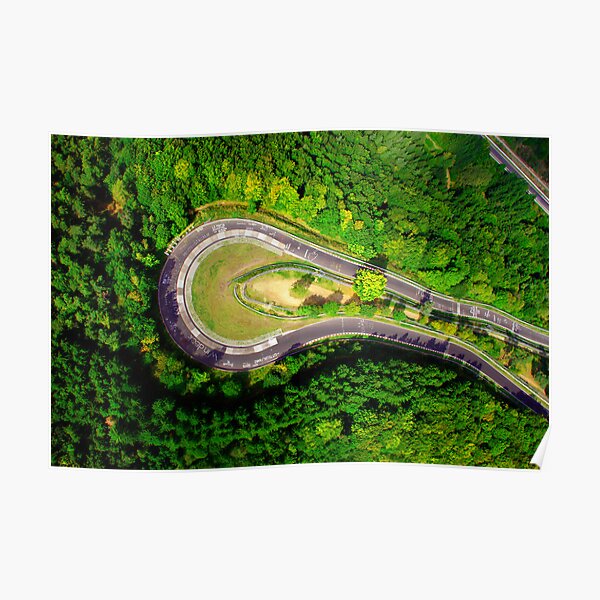 Aerial shot #2 of the Nürburgring Nordschleife Caracciola Karussell Poster