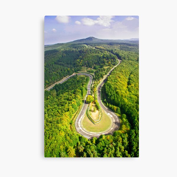 Aerial shot #3 of the Nürburgring Nordschleife Caracciola Karussell Canvas Print