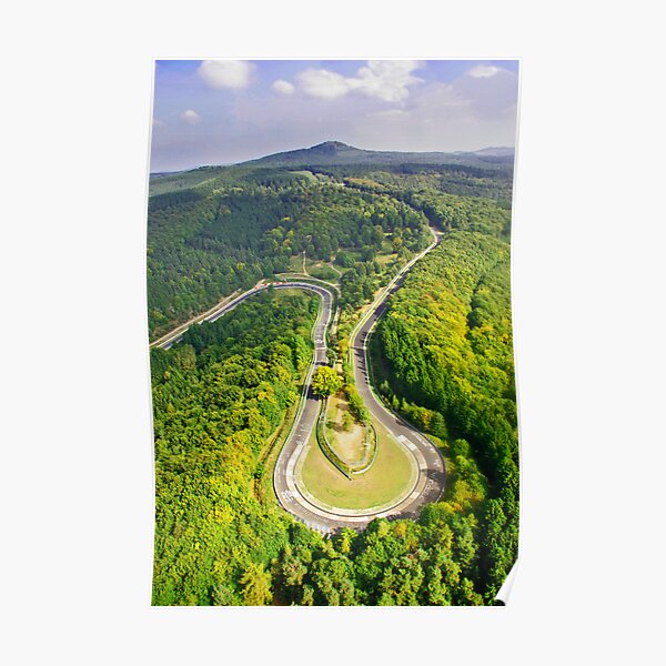 Aerial shot #3 of the Nürburgring Nordschleife Caracciola Karussell Poster