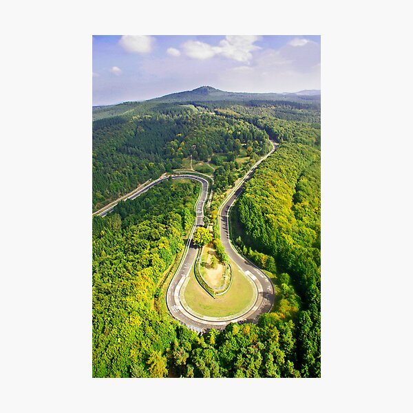 Aerial shot #3 of the Nürburgring Nordschleife Caracciola Karussell Photographic Print