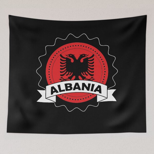 Artikelvorschau, Albanien Emblem-Abzeichen-Flagge entworfen und verkauft von Gina-Driada.
