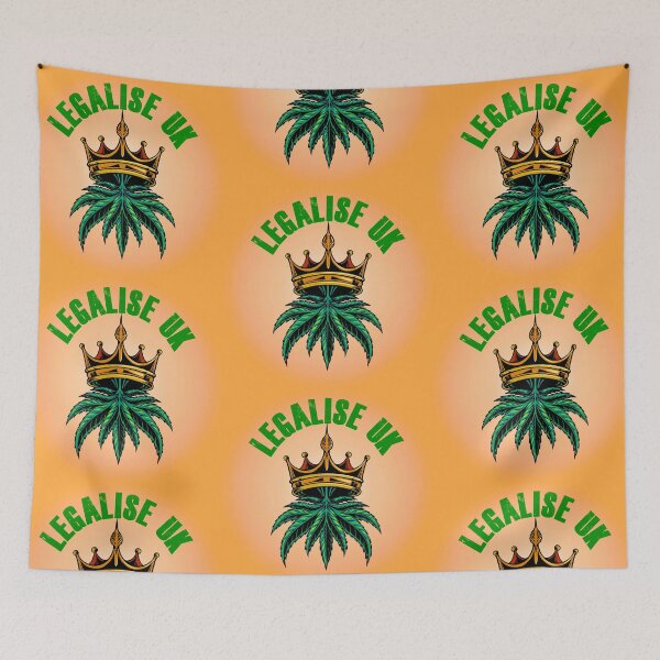 Item preview, Legalise Marijuana UK - Royal Weed - Gold on Orange designed and sold by NoMatterLab.