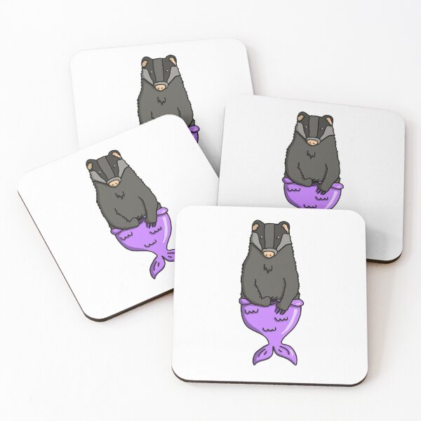 Item preview, Purple mermaid badger designed and sold by BessieMoo.