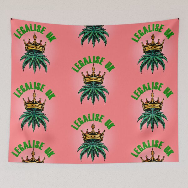 Item preview, Legalise Marijuana UK - Royal Weed - Gold on Pink designed and sold by NoMatterLab.