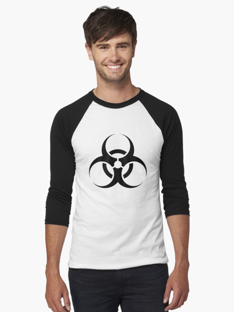 Thumbnail 1 von 3, Baseballshirt mit 3/4-Arm, Gefahrensymbol designt und verkauft von candymanjones.