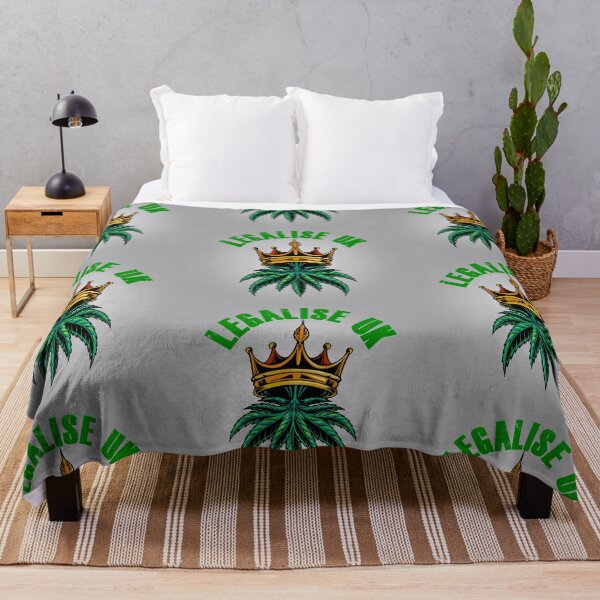 Item preview, Legalise Marijuana UK - Royal Weed - Gold on Light Grey designed and sold by NoMatterLab.