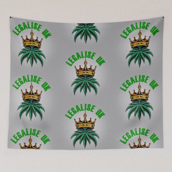 Item preview, Legalise Marijuana UK - Royal Weed - Gold on Light Grey designed and sold by NoMatterLab.