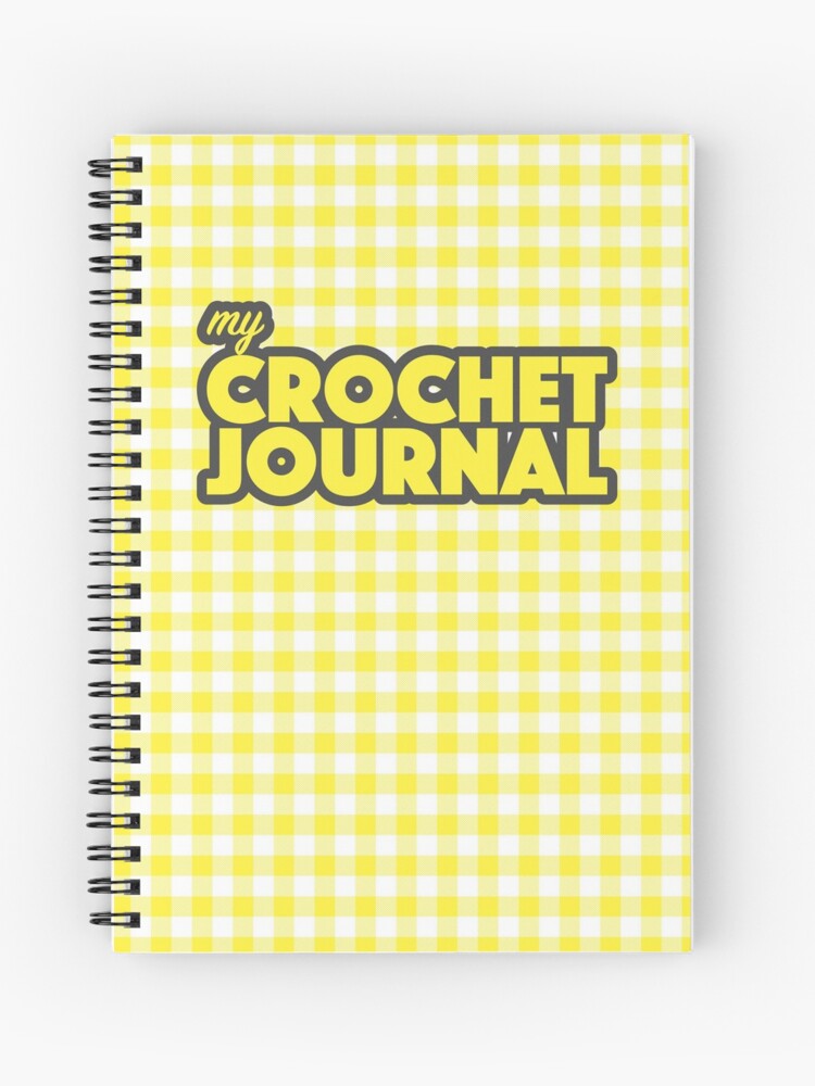 Yellow Gingham Crochet Journal Spiral Notebook for Sale by Erika Lundin