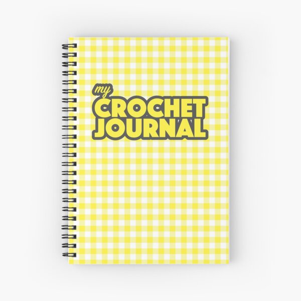 Yellow Gingham Crochet Journal Spiral Notebook
