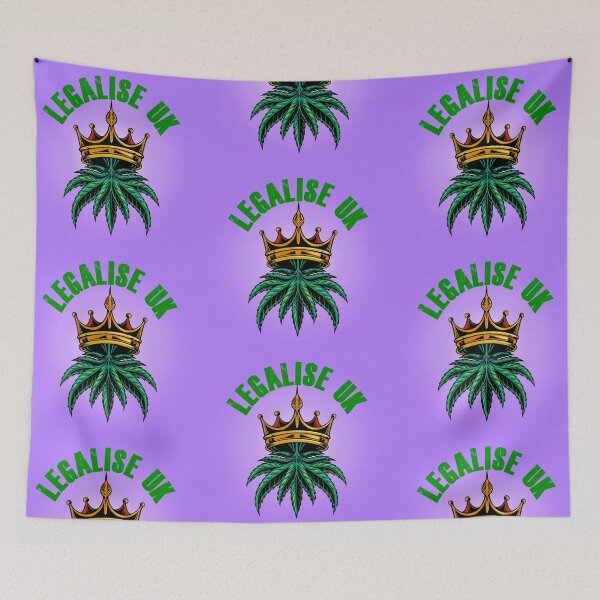 Item preview, Legalise Marijuana UK - Royal Weed - Gold on Purple designed and sold by NoMatterLab.