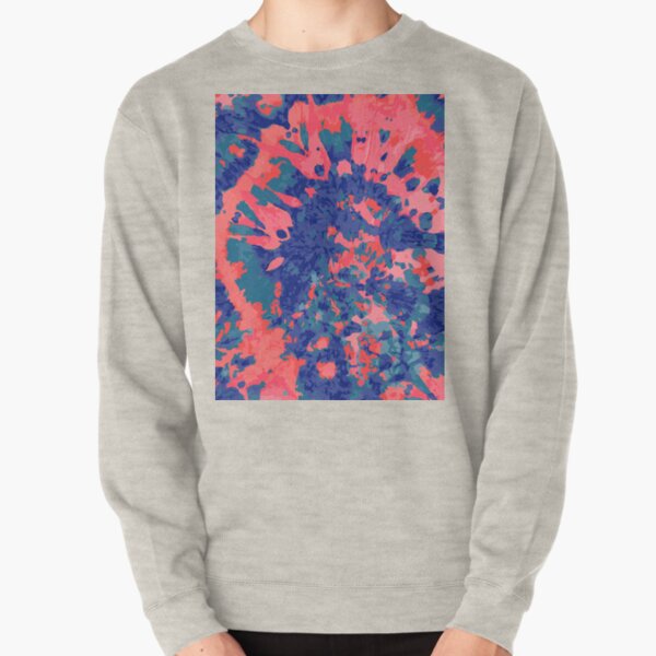 Red & Blue colorful tie dye print Pullover Sweatshirt