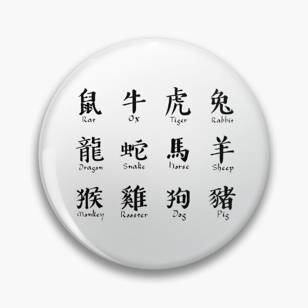 Item preview, Traditional Chinese Mandarin Zodiac Words Hand Writing  designed and sold by Trista Designs.