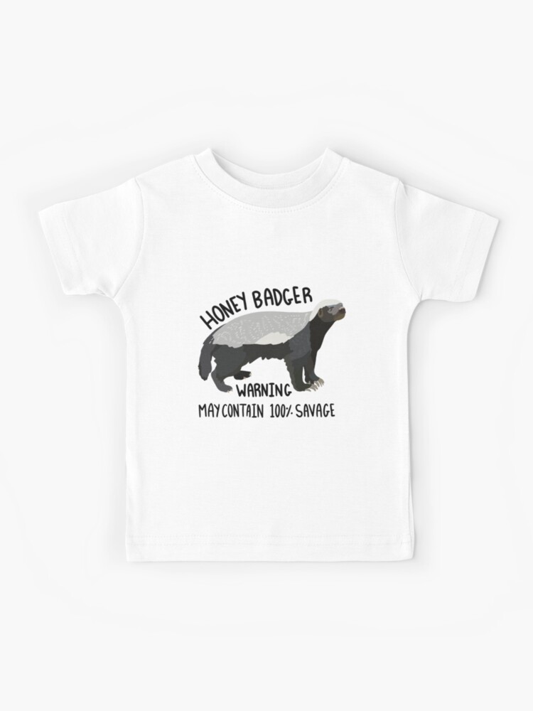 H is for Honey Badger,Honey Badger Illustration – Fierce Wildlife Art for  Animal and Nature Lovers Kids T-Shirt