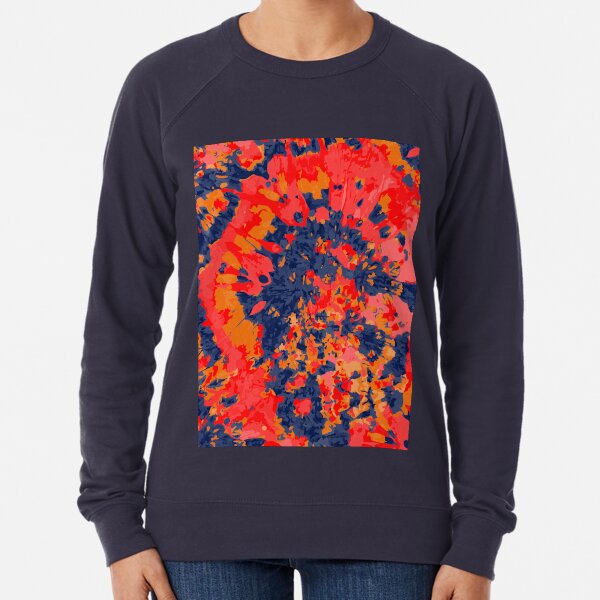 Red, orange & blue colorful tie dye Lightweight Sweatshirt