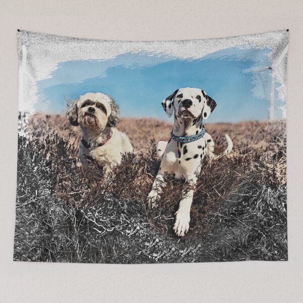 Item preview, Dalmatian Puppy with Shih Tzu Portrait designed and sold by PurpleBluesPets.
