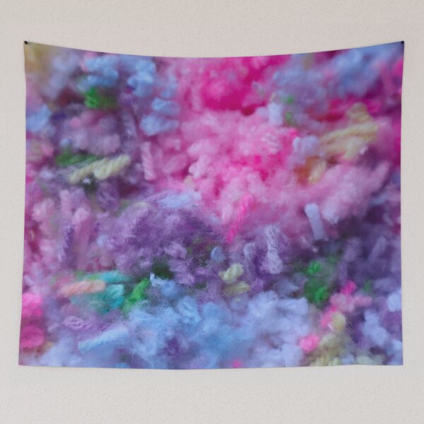 Item preview, Abstract Yarn Art a Soft Wanderlust Dream of Pastel Colors in including Pink, Blue, Yellow, and Purple / designed and sold by PrettyLittlePic.