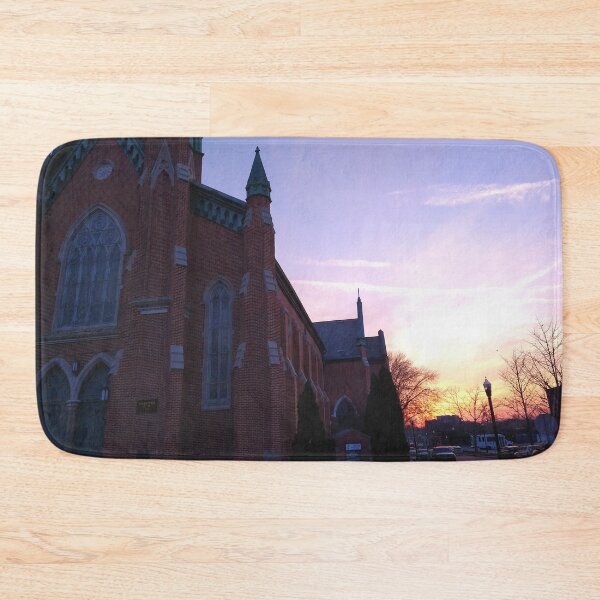 Item preview, Red Brick Facade of a Church In Lafayette, Indiana at Sunset designed and sold by Mothe3rd.