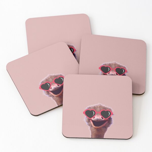 Item preview, Mesmerized ostrich with heart sunglasses designed and sold by Theleochick.