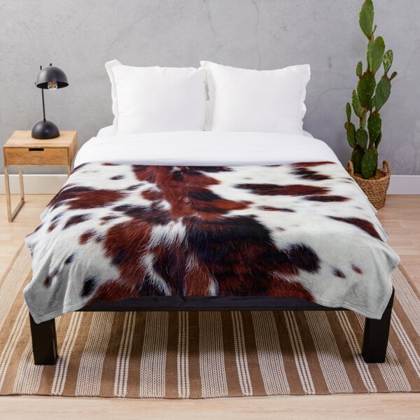 Spots cow fur animal print skin Throw Blanket