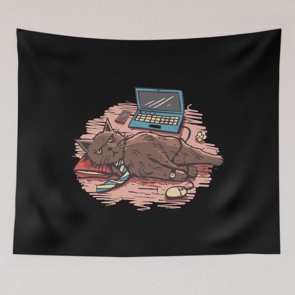 Item preview, Work From Home Cat designed and sold by Hoiho Adventure Shirts.