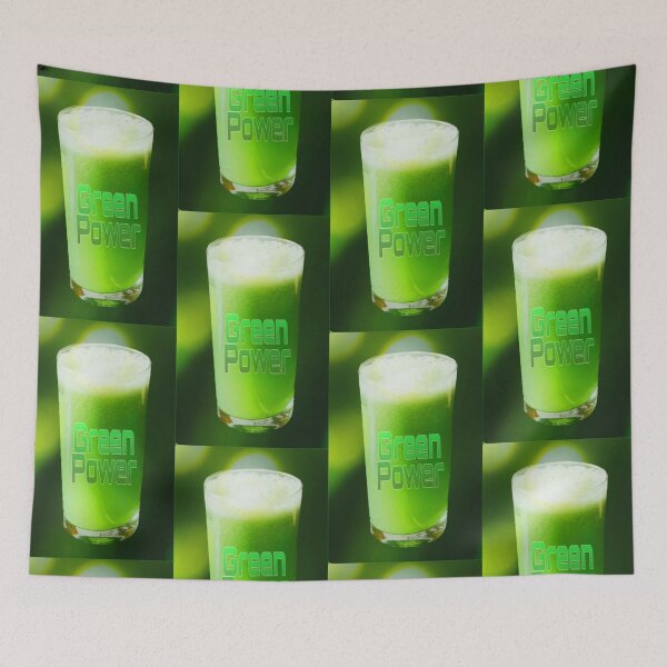 Item preview, Green power - green vegetable juice in a glass - lettering - photo design designed and sold by kikidu21.